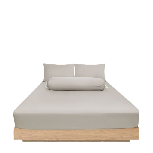 Picture of ai by AKEMI Colourtone Collection Fitted Sheet Set | 100% MicroXT 700TC - Dawn Beige (Super Single/Queen/King)