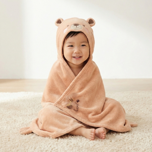 Picture of AKEMI Kids Cotton Hooded Towel - Karl (60cm x 120cm)
