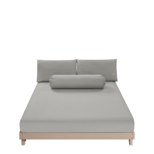 Picture of ai by AKEMI Colourkissed Collection Fitted Sheet Set | 100% MicroXT 700TC - Clean Grey (Super Single/Queen/King)