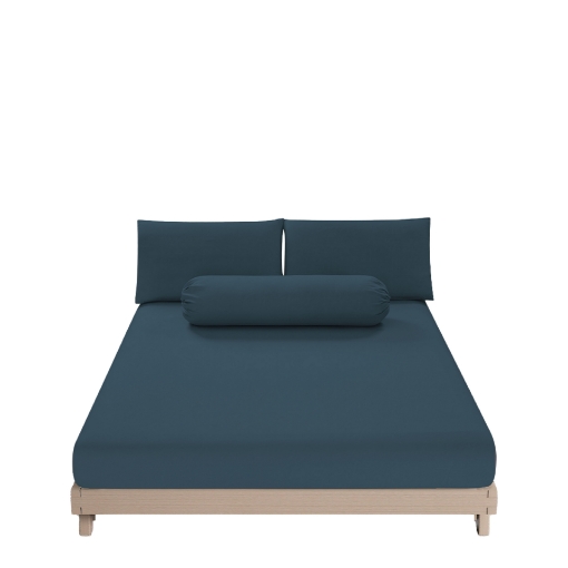 Picture of ai by AKEMI Colourkissed Collection Fitted Sheet Set | 100% MicroXT 700TC - Dusk Teal (Super Single/Queen/King)