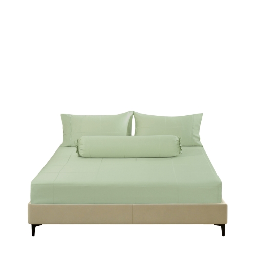Picture of AKEMI TENCEL™ Lyocell Earnest Fitted Sheet Set 1200TC - Gisela Geladon Green (Super Single/ Queen/ King)