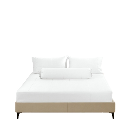 Picture of AKEMI TENCEL™ Lyocell Earnest Fitted Sheet Set 1200TC - Gisela Pure White (Super Single/ Queen/ King)