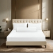 Picture of AKEMI TENCEL™ Lyocell Earnest Fitted Sheet Set 1200TC - Gisela Pure White (Super Single/ Queen/ King)