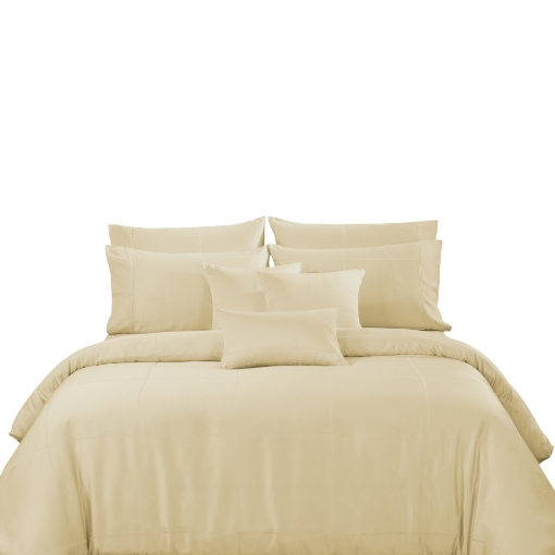 Picture of AKEMI TENCEL™ Lyocell Earnest Quilt Cover Set 1200TC - Gisela Wheat Beige (Super Single/ Queen/ King)