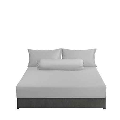 Picture of AKEMI TENCEL™ Touch Colour Elegance Fitted Sheet Set 1250TC - Orya Grey (Super Single/ Queen/ King)