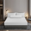 Picture of AKEMI TENCEL™ Touch Colour Elegance Fitted Sheet Set 1250TC - Pure White (Super Single/ Queen/ King)