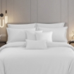 Picture of AKEMI TENCEL™ Touch Colour Elegance Quilt Cover Set 1250TC - Pure White (Super Single/ Queen/ King)