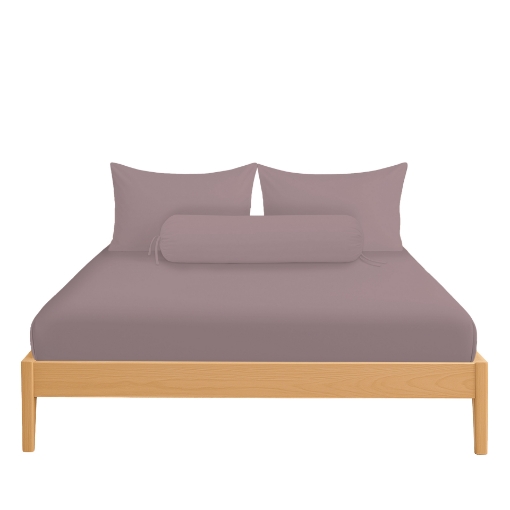 Picture of AKEMI Cotton Essentials Colour Home Divine Fitted Sheet Set 600TC - Icy Violet (Super Single/Queen)