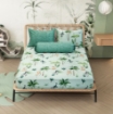 Picture of AKEMI TENCEL™ Lyocell Tickle Fun Fitted Sheet Set 900TC - Green Canvas (Super Single/Queen/King)