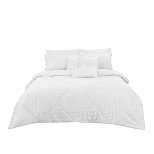 Picture of ai by AKEMI Colourdream Collection Comforter Set | MicroXT™ Sateen Dobby 900TC - Dixie Pure White (Super Single/Queen/King)