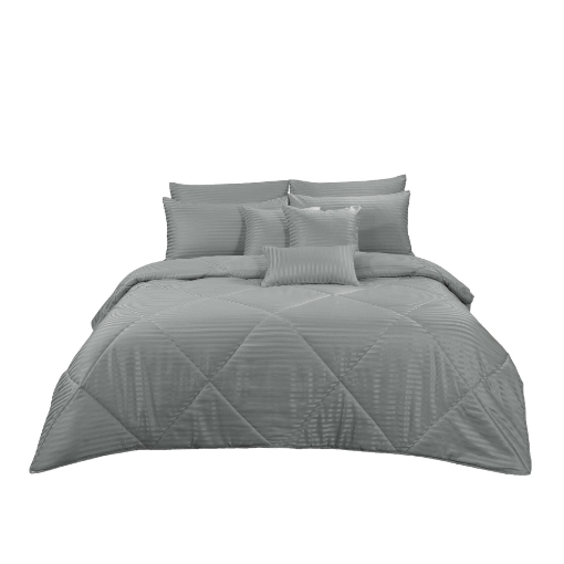 Picture of ai by AKEMI Colourdream Collection Comforter Set | MicroXT™ Sateen Dobby 900TC - Dixie Puritan Gray (Super Single/Queen/King)