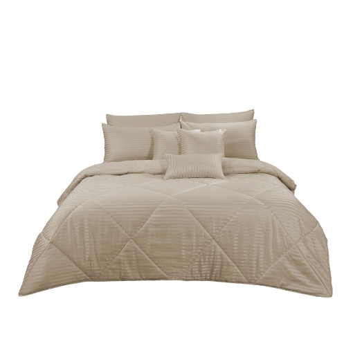 Picture of ai by AKEMI Colourdream Collection Comforter Set | MicroXT™ Sateen Dobby 900TC - Dixie Linen Cafe (Super Single/Queen/King)