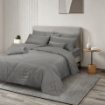 Picture of ai by AKEMI Colourdream Collection Comforter Set | MicroXT™ Sateen Dobby 900TC - Dixie Block Grey (Super Single/Queen/King)