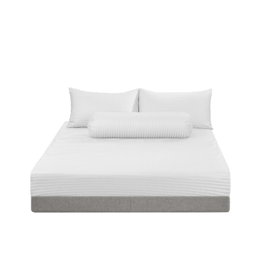Picture of ai by AKEMI Colourdream Collection Fitted Sheet Set | MicroXT™ Sateen Dobby 900TC - Dixie Pure White (Super Single/Queen/King)