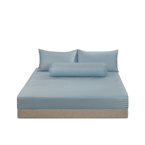 Picture of ai by AKEMI Colourdream Collection Fitted Sheet Set | MicroXT™ Sateen Dobby 900TC - Dixie Ford Blue (Super Single/Queen/King)