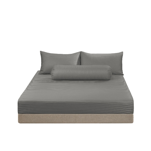 Picture of ai by AKEMI Colourdream Collection Fitted Sheet Set | MicroXT™ Sateen Dobby 900TC - Dixie Block Grey (Super Single/Queen/King)