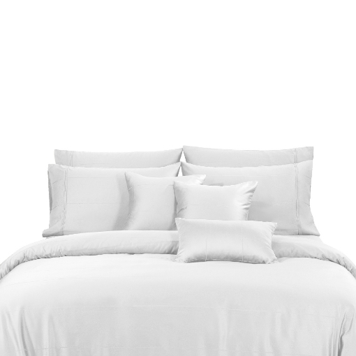 Picture of AKEMI TENCEL™ Lyocell Earnest Quilt Cover Set 1200TC - Divya Pure White (Super Single/ Queen/ King)
