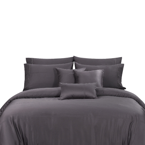 Picture of AKEMI TENCEL™ Lyocell Earnest Quilt Cover Set 1200TC - Akito Grey (Super Single/ Queen/ King)