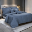 Picture of AKEMI TENCEL™ Lyocell Earnest Quilt Cover Set 1200TC - Akito Arch Navy (Super Single/ Queen/ King)
