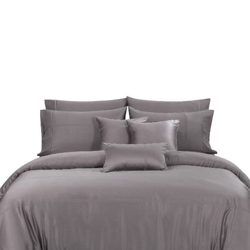 Picture of AKEMI TENCEL™ Lyocell Earnest Quilt Cover Set 1200TC - Akito Concrete Plum (Super Single/ Queen/ King)