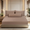 Picture of AKEMI TENCEL™ Lyocell Earnest Fitted Sheet Set 1200TC - Divya Citrus Brown (Super Single/ Queen/ King)