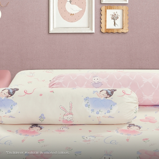 Picture of AKEMI Cotton Twill HeiQ Allergen Cheeky Cheeks Children Bolster Case 850TC - Flower Ballet (1pc)