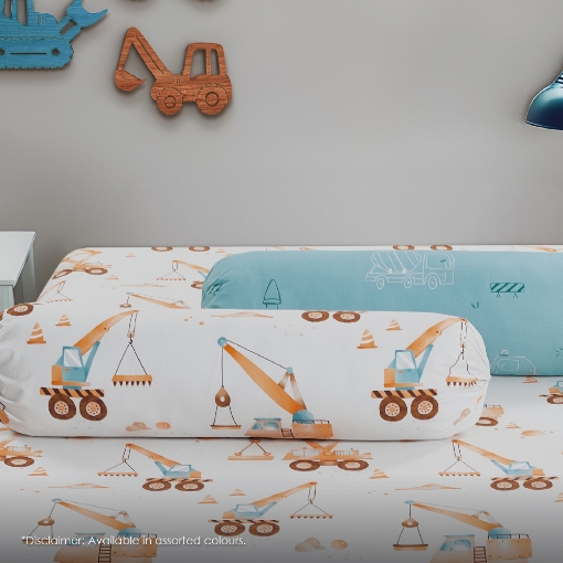 Picture of AKEMI Cotton Twill HeiQ Allergen Cheeky Cheeks Children Bolster Case 850TC - Hard Work (1pc)