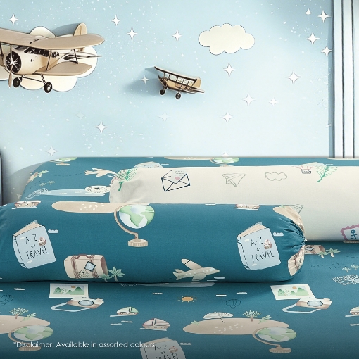 Picture of AKEMI Cotton Twill HeiQ Allergen Cheeky Cheeks Children Bolster Case 850TC - Travel Suite (1pc)