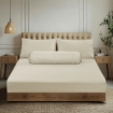 Picture of AKEMI Cotton Sateen Affinity Fitted Sheet Set | 100% Cotton - Shine 1200TC - Soya Cream (Super Single/Queen/King)