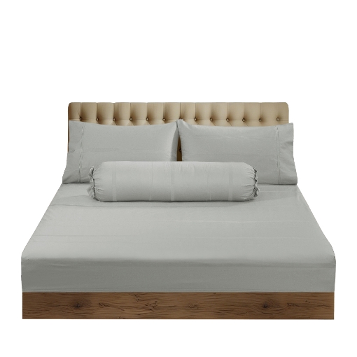 Picture of AKEMI Cotton Sateen Affinity Fitted Sheet Set | 100% Cotton - Shine 1200TC - Silva Grey (Super Single/Queen/King)