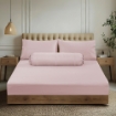 Picture of AKEMI Cotton Sateen Affinity Fitted Sheet Set | 100% Cotton - Shine 1200TC - Roselle Pink (Super Single/Queen/King)