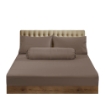 Picture of AKEMI Cotton Sateen Affinity Fitted Sheet Set | 100% Cotton - Shine 1200TC - Clayra Brown (Super Single/Queen/King)