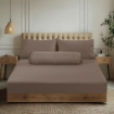 Picture of AKEMI Cotton Sateen Affinity Fitted Sheet Set | 100% Cotton - Shine 1200TC - Clayra Brown (Super Single/Queen/King)