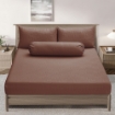 Picture of ai by AKEMI Colourkissed Collection Fitted Sheet Set | 100% MicroXT 700TC - Elvera Cedar Brown (Super Single/Queen/King)
