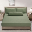 Picture of ai by AKEMI Colourkissed Collection Fitted Sheet Set | 100% MicroXT 700TC - Elvera Muted Olive (Super Single/Queen/King)