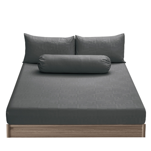 Picture of ai by AKEMI Colourkissed Collection Fitted Sheet Set | 100% MicroXT 700TC - Elvera Indigo Grey (Super Single/Queen/King)