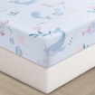 Picture of AKEMI Cotton Essentials Jovial Kids Fitted Sheet Set 600TC - Whale Song (Super Single/ Queen/ King)
