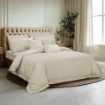 Picture of AKEMI Cotton Sateen Affinity Quilt Cover Set | 100% Cotton 1200TC - Shine - Soya Cream (Super Single/Queen/King)