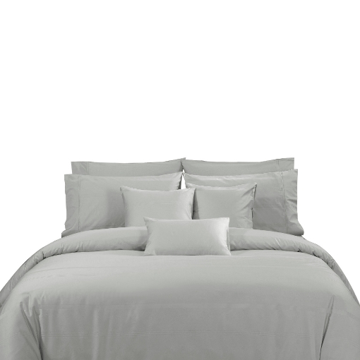 Picture of AKEMI Cotton Sateen Affinity Quilt Cover Set | 100% Cotton 1200TC - Shine - Silva Grey (Super Single/Queen/King)