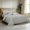 Picture of AKEMI Cotton Sateen Affinity Quilt Cover Set | 100% Cotton 1200TC - Shine - Silva Grey (Super Single/Queen/King)