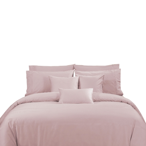 Picture of AKEMI Cotton Sateen Affinity Quilt Cover Set | 100% Cotton 1200TC - Shine - Roselle Pink (Super Single/Queen/King)