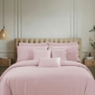 Picture of AKEMI Cotton Sateen Affinity Quilt Cover Set | 100% Cotton 1200TC - Shine - Roselle Pink (Super Single/Queen/King)