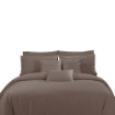 Picture of AKEMI Cotton Sateen Affinity Quilt Cover Set | 100% Cotton 1200TC - Shine - Clayra Brown (Super Single/Queen/King)