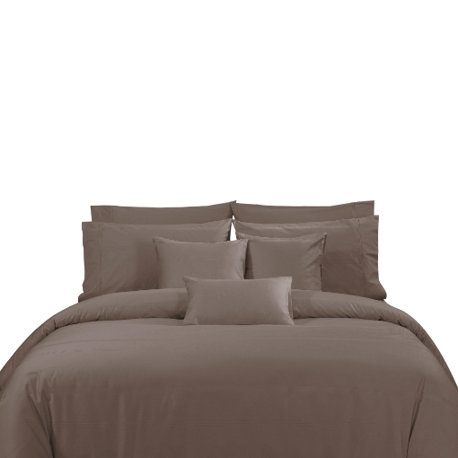 Picture of AKEMI Cotton Sateen Affinity Quilt Cover Set | 100% Cotton 1200TC - Shine - Clayra Brown (Super Single/Queen/King)