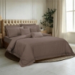 Picture of AKEMI Cotton Sateen Affinity Quilt Cover Set | 100% Cotton 1200TC - Shine - Clayra Brown (Super Single/Queen/King)