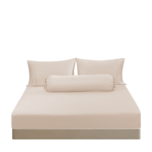 Picture of AKEMI TENCEL™ Lyocell Accord Fitted Sheet Set 1300TC - Fluffy Peach (Super Single/ Queen/ King)