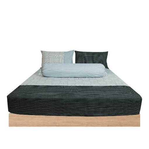 Picture of AKEMI Cotton Essentials Enclave Joy Fitted Sheet Set | 100% Cotton 650TC - Malani (Super Single/ Queen/ King)