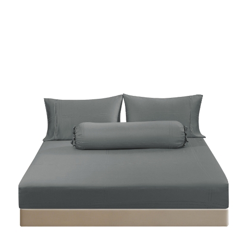 Picture of AKEMI TENCEL™ Lyocell Accord Fitted Sheet Set 1300TC - Nocturn Grey (Super Single/ Queen/ King)