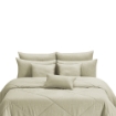Picture of ai by AKEMI Colourkissed Collection Comforter Set | 100% MicroXT 700TC - Elvera Pale Khaki (Super Single/Queen/King)