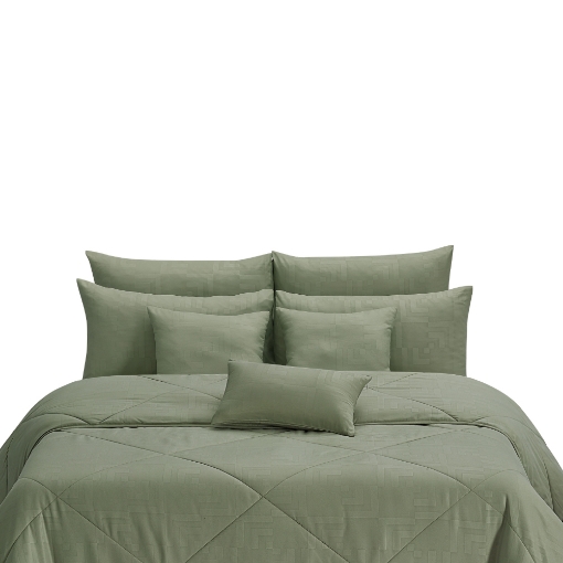 Picture of ai by AKEMI Colourkissed Collection Comforter Set | 100% MicroXT 700TC - Elvera Muted Olive (Super Single/Queen/King)